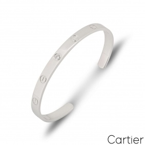 Cartier Menotte Handcuff White Gold Bangle Bracelet